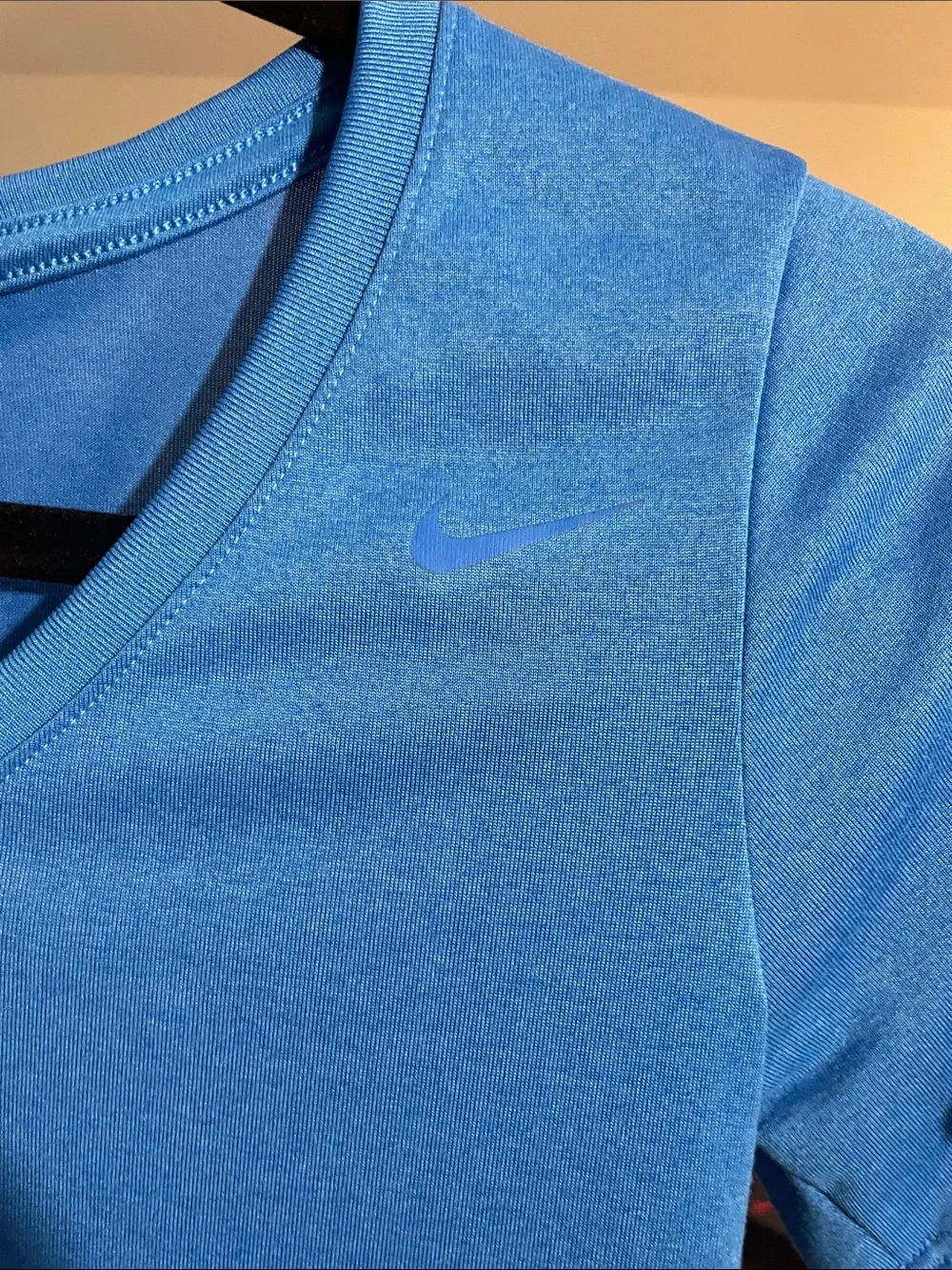 Nike Women’s Blue V-Neck Short Sleeve Dri-FIT Tee